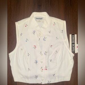 Embroidered Floral  with Key hole Top